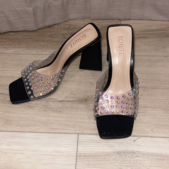 SCHUTZ Lizah crystal embellished heel sandal - Picture 2 of 5